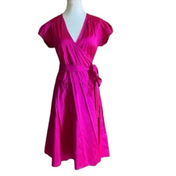 Calypso St Barth 100% Silk Wrap Dress Short Sleeves Pink size 0 - Picture 2 of 7